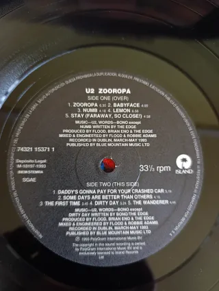 U2 Zooropa Vinilo LP