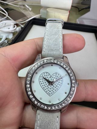 Reloj Mujer Corazón Brillante Plata