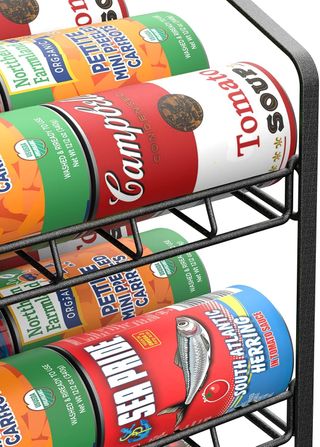 Estante Organizador Latas Cocina Metal Negro