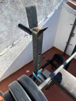 Rack sentadillas, barra y discos