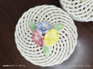 Juego 2 Cajas Porcelana Calada Vintage