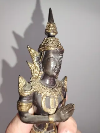 Figura de bronce estilo tailandés, diosa shiva