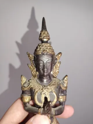 Figura de bronce estilo tailandés, diosa shiva
