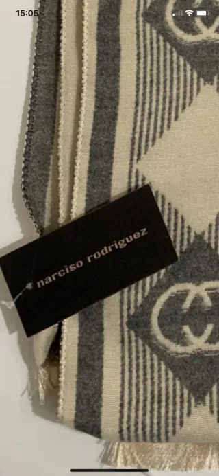 Sciarpone Beige/Grigio donna nuovo