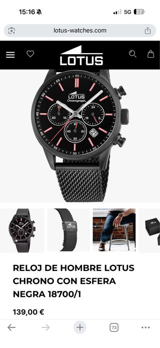 Reloj Lotus 18700/1 Cronógrafo Negro