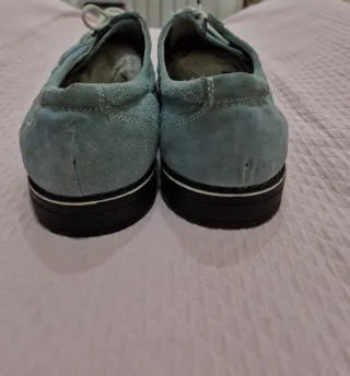 Zapatos vestir hombre cordones turquesa