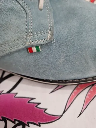 Zapatos vestir hombre cordones turquesa