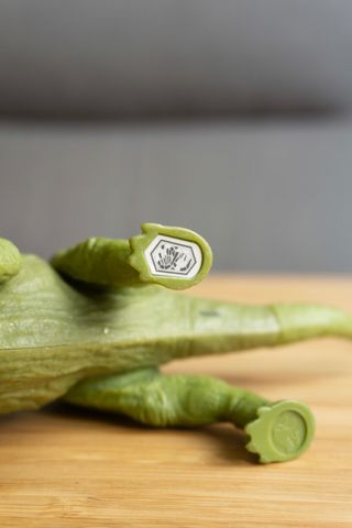 Dinosaurio de juguete verde triceratops