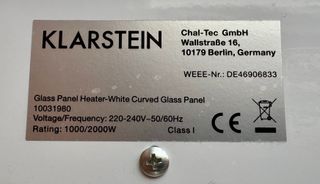 Klarstein Radiador Eléctrico 2000W Blanco