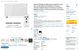 Klarstein Radiador Eléctrico 2000W Blanco