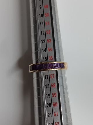 Anillo Oro 18k con Amatistas
