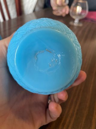 Conjunto Vintage Vidrio Opalino Azul