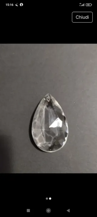 Set 6 Gocce Vetro Cristallo