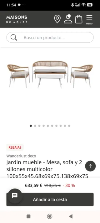 Conjunto Mesa, Sillones Exterior y Alfombra