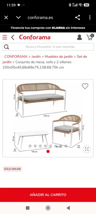 Conjunto Mesa, Sillones Exterior y Alfombra