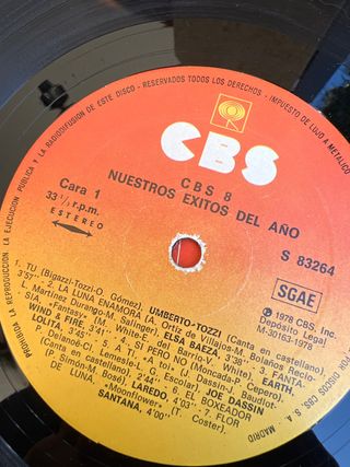 Vinilo CBS Nuestros Éxitos del Año 1978