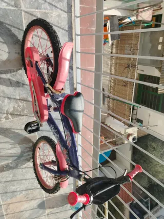 Bicicleta infantil azul y roja