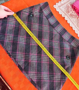 Gonna a quadri grigia e rosa