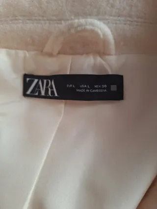 Abrigo Zara Beige Ancho