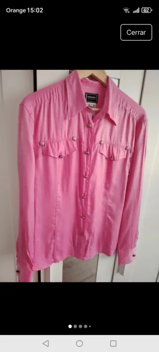 Camisa Versace Rosa y Dorada