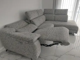 Sofá modular gris de tela