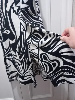 Vestido Zara Estampado Blanco y Negro