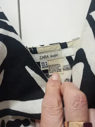 Vestido Zara Estampado Blanco y Negro