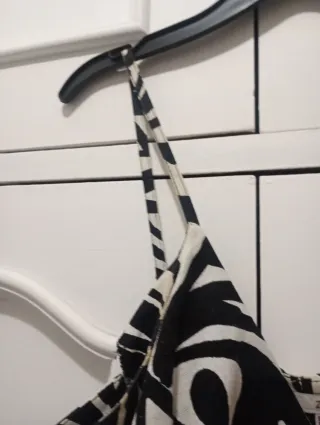 Vestido Zara Estampado Blanco y Negro