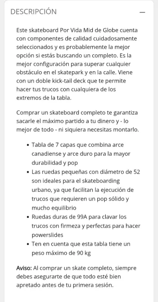 SKATEBOARD - POR VIDA MID VACATION - GLOBE