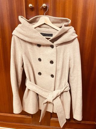 Abrigo paño Zara, beige y talla M
