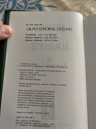 Historia del Almirante.
