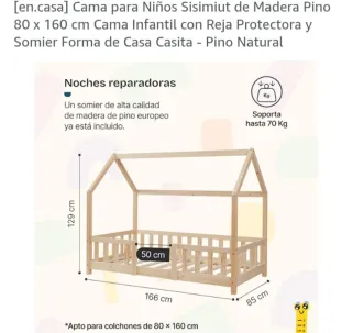 Cama infantil de madera Montessori