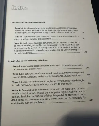 Temario Auxiliar administrativo/a