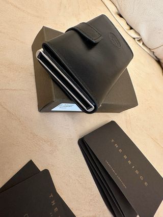 Porta carte The Bridge nero in pelle