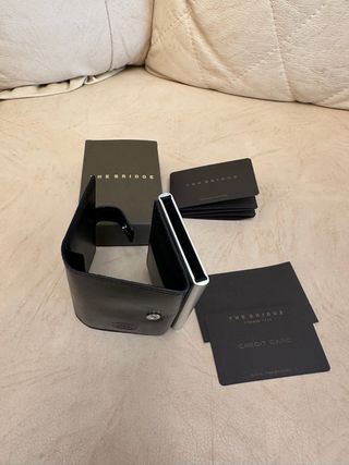 Porta carte The Bridge nero in pelle