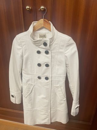 Abrigo paño FORMULA JOVEN, blanco y talla 38