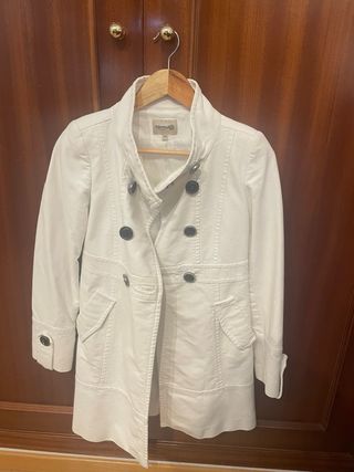 Abrigo paño FORMULA JOVEN, blanco y talla 38
