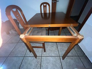 Comedor 4 sillas madera extensible