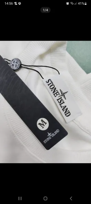 Sudadera Stone Island Blanca Hombre