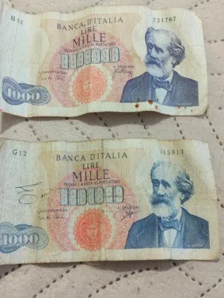 Bancnota 1000 Lire Verdi