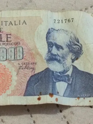 Bancnota 1000 Lire Verdi