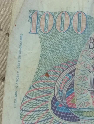 Bancnota 1000 Lire Verdi