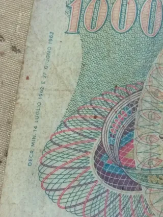 Bancnota 1000 Lire Verdi