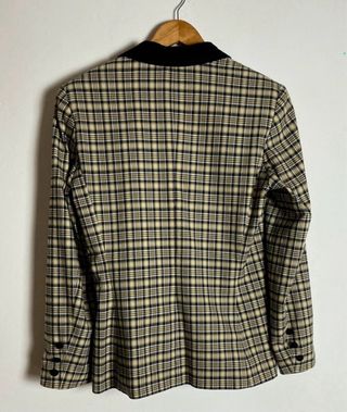 Blazer vintage tartan blu, senape, verde