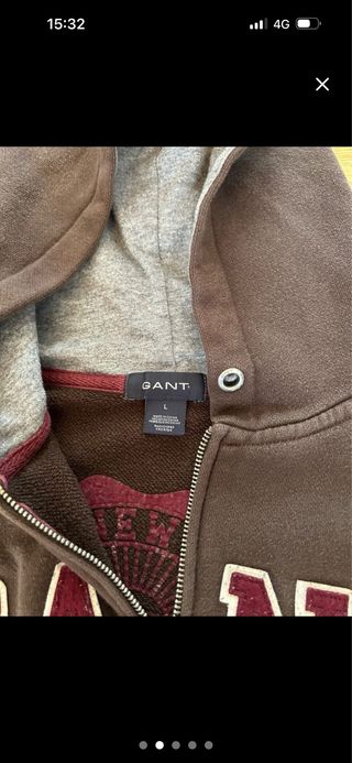 Sudadera Gant con capucha marrón talla L