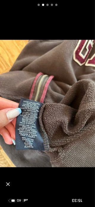 Sudadera Gant con capucha marrón talla L