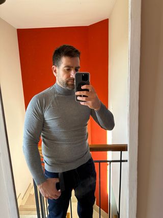 Jersey fino Zara gris hombre talla L