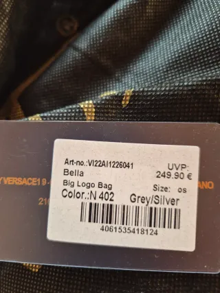 Borsa Versace 1969 Bella Logo Grigia