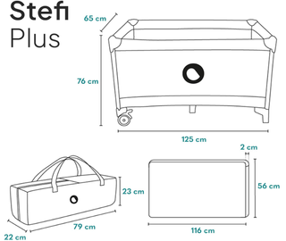 Cuna portatil Lionelo (o parque de juego)+ colchon