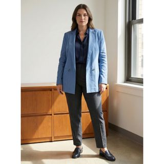 Max Mara Blazer Donna Blu L Doppiopetto Lungo